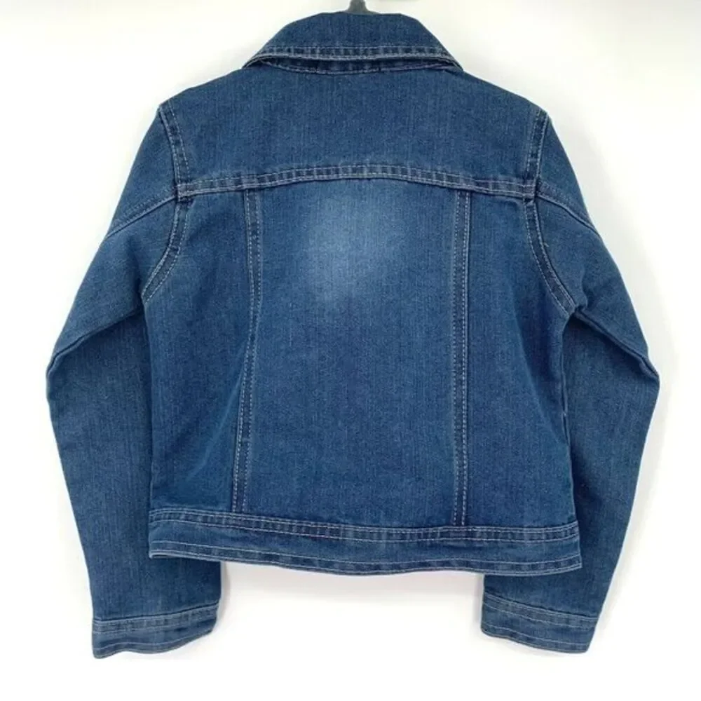 One Step Up Blue Denim Jacket with Rhineston Buttons Cotton Blend Girls Size 5/6